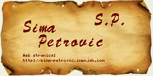 Sima Petrović vizit kartica